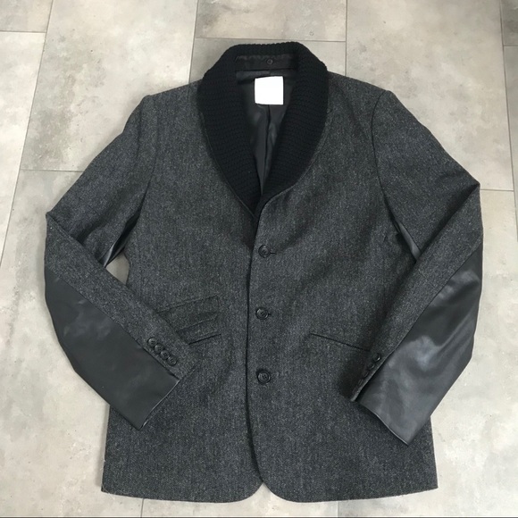 aloha rag Other - {aloha rag} men’s black wool and leather coat!